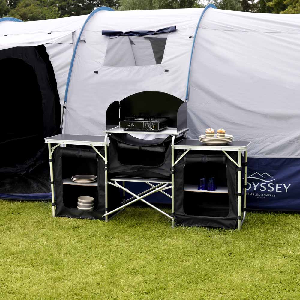 Charles Bentley Large Foldable Camping Storage Unit Black Image 8