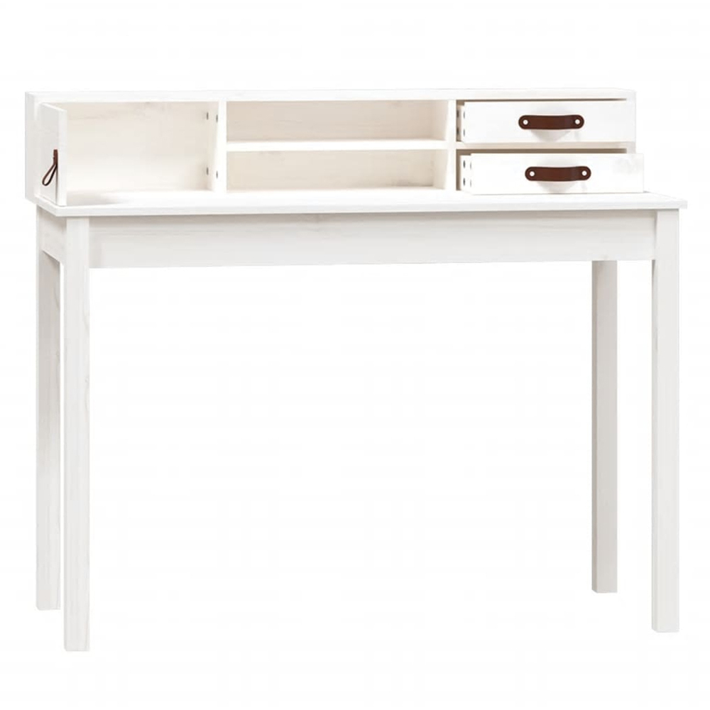 vidaXL Single Door 2 Drawer Single Shelf Office Desk White Image 5