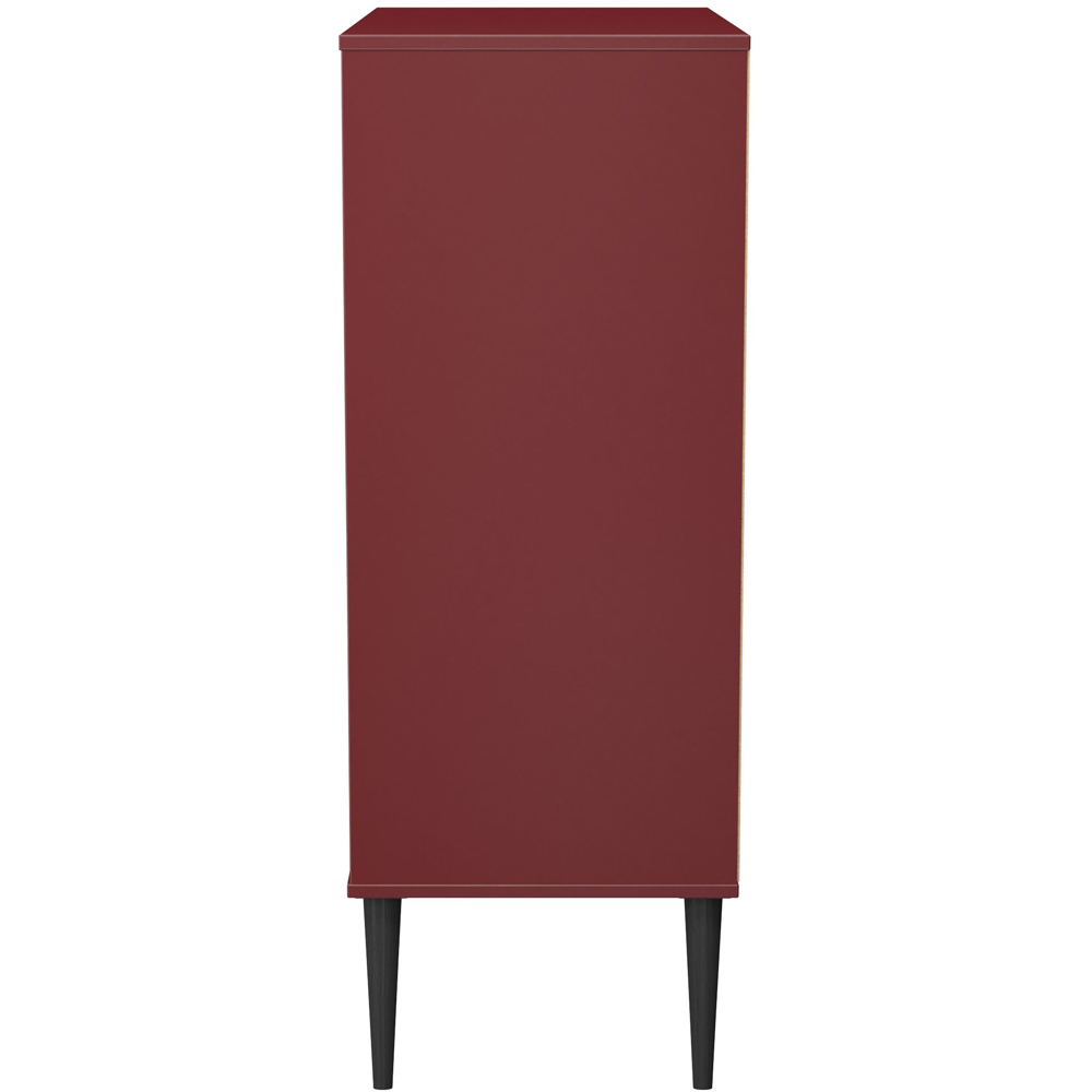 Crowndale Hong Kong 5 Drawer Red Matt Chest of Drawers Ready Assembled Image 3