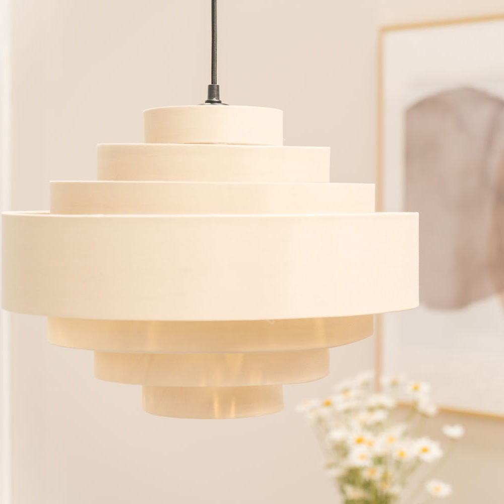 ValueLights Sette 7 Layer Mink with Gold Inner Pendant Shade Image 3