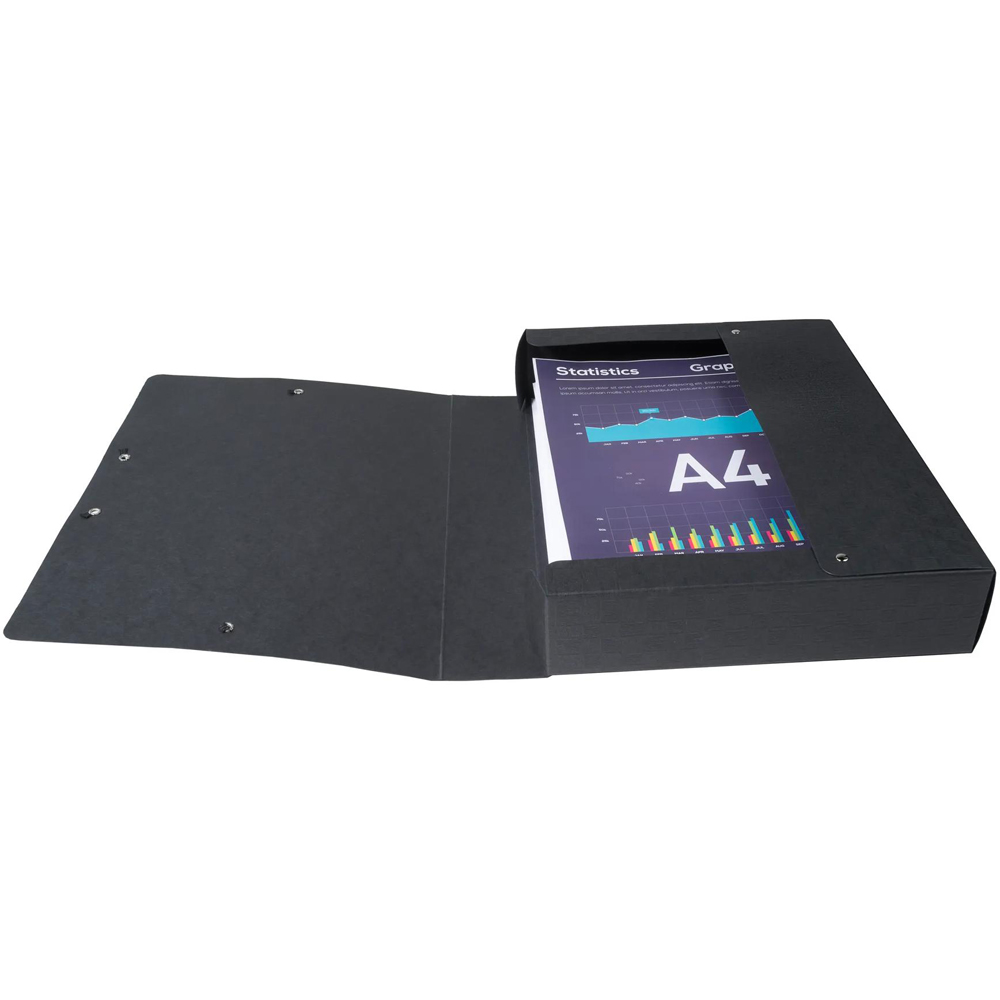 Exacompta Scotten Black Elasticated Filing Box with 60mm Spine 10 Pack Image 2
