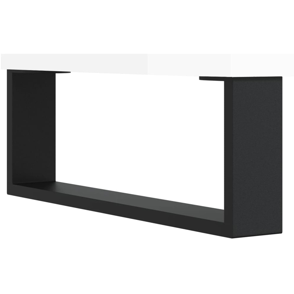 vidaXL 3 Shelf High Gloss White Sideboard Image 7