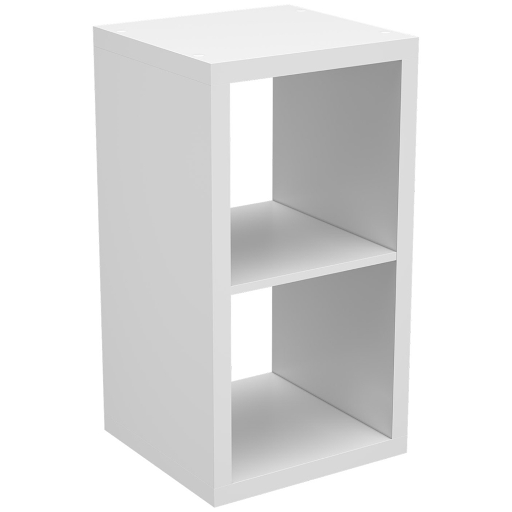 Clever Cube 2 Shelf White Storage Unit Image 2