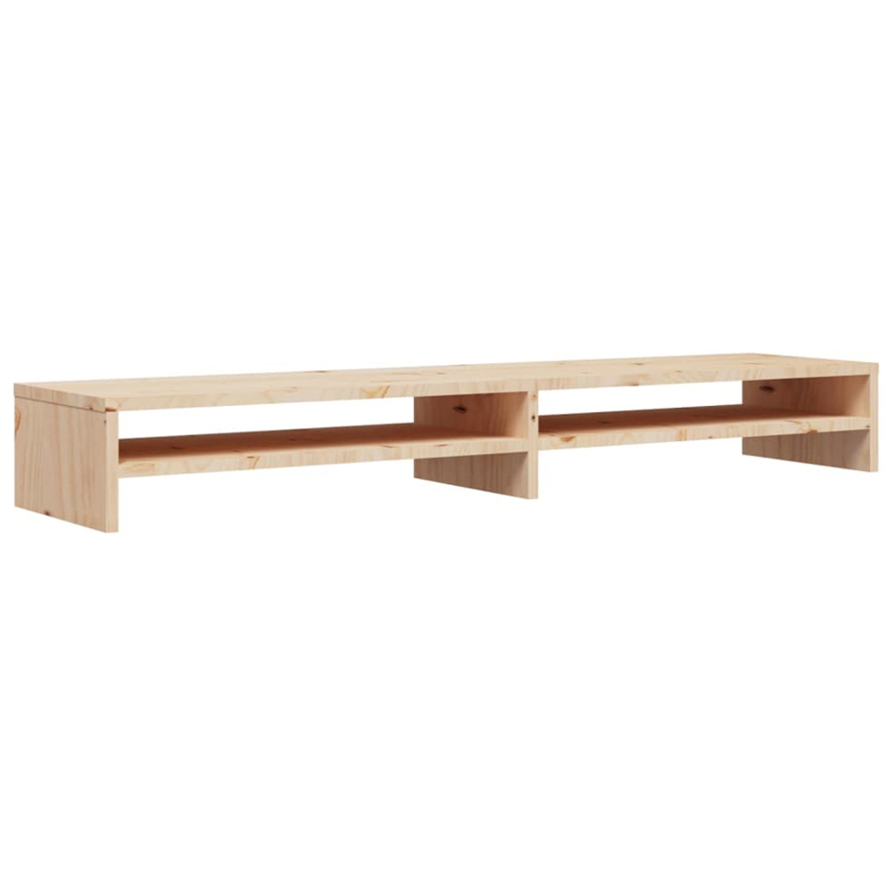 vidaXL Natural Solid Pine Wood Monitor Stand Image 1