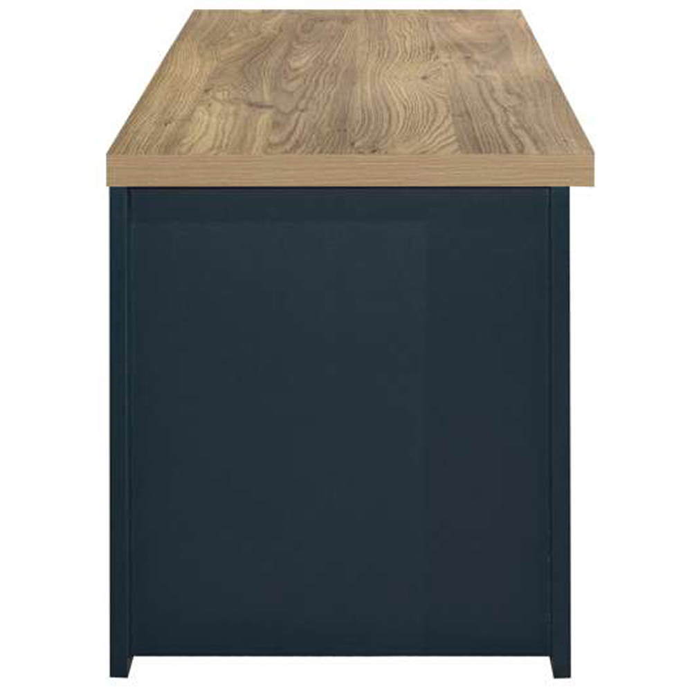 Highgate Single Drawer 2 Shelf Navy Blue Oak Small TV Unit Image 4