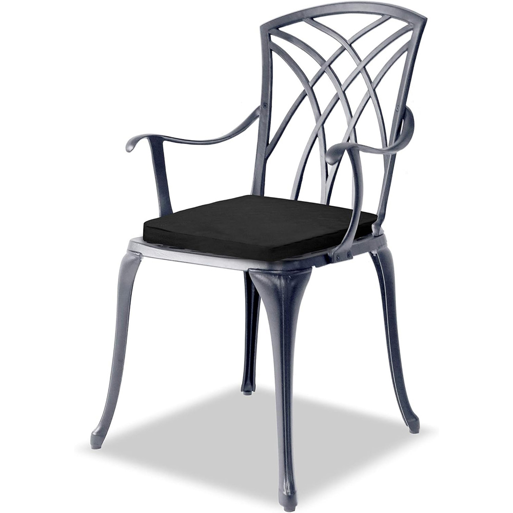 Centurion Oshowa 2 Seater Grey and Black Cast Aluminium Garden Bistro Set with Cushions Image 6