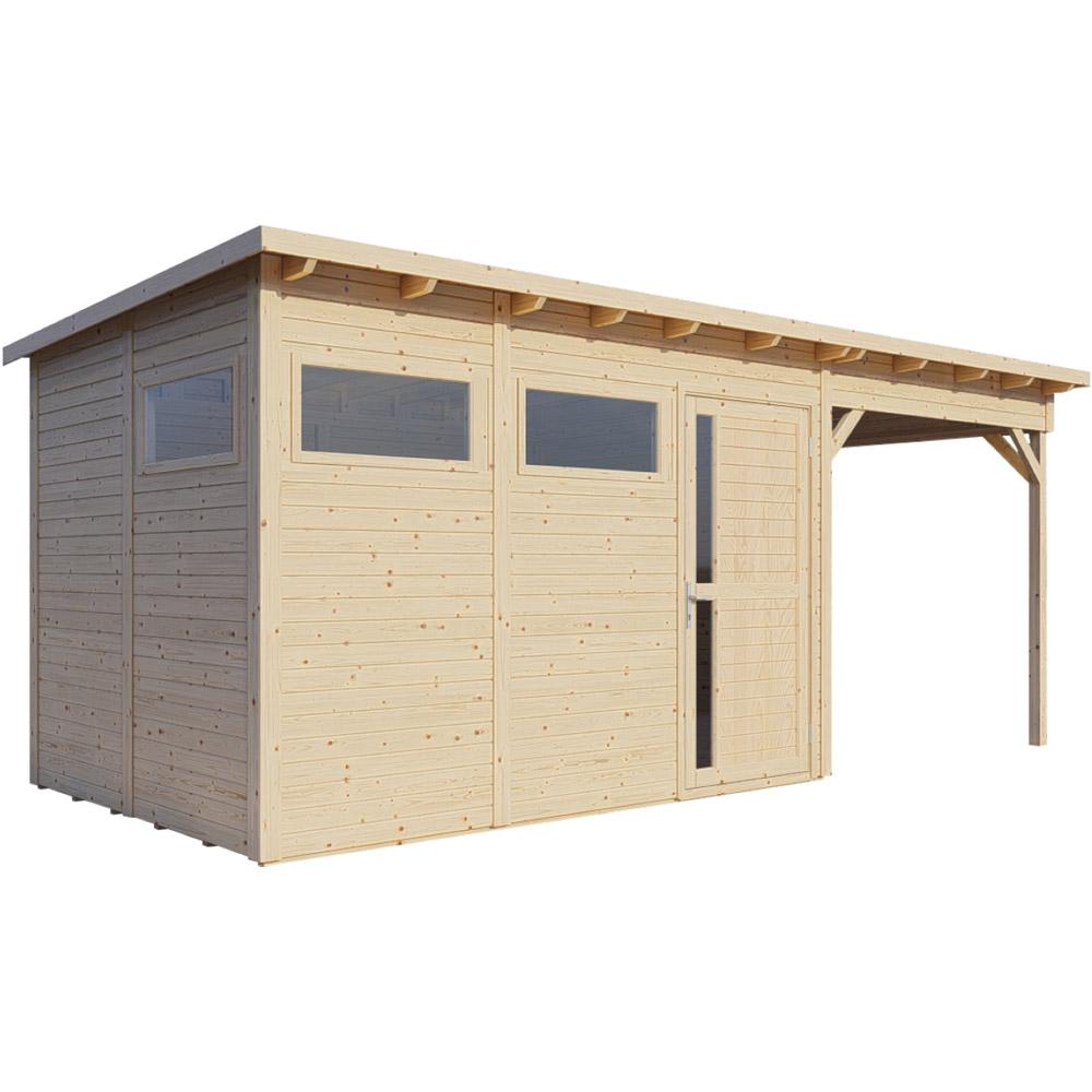 Rowlinson 12 x 9ft Natural Pentus 3 Summerhouse with Extension Image 1
