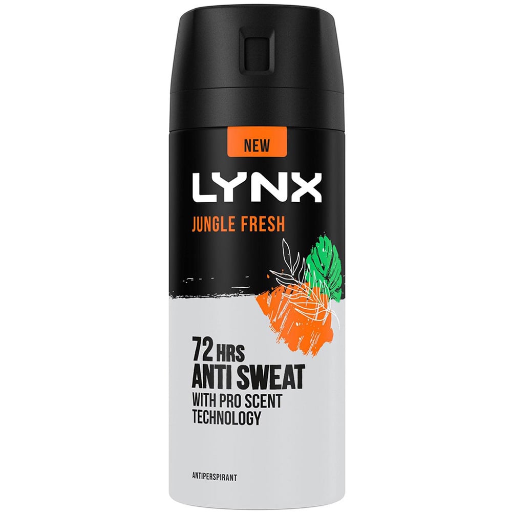 Lynx Jungle Fresh 72 HRS Anti-Sweat Anti-Perspirant Body Spray 150ml 6 Pack Image 2