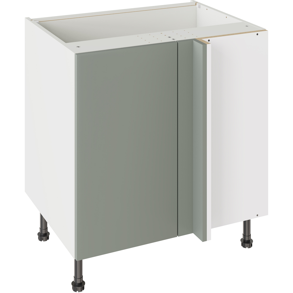 Kitchen Kit Slab Supermatt Agave Green Blind Corner Base Kitchen Cabinet Flatpack 800mm Image 1