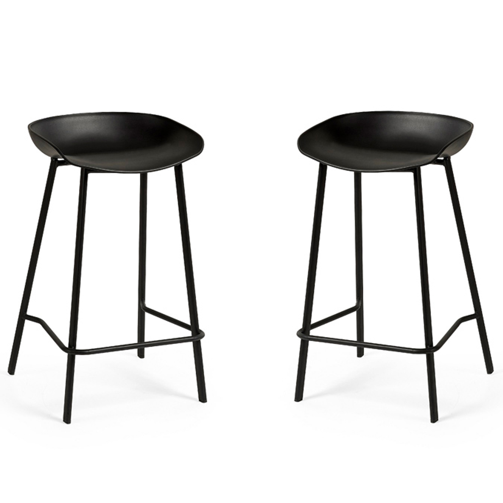 Julian Bowen Renzo Black Bar Stool Set of 2 Image 2