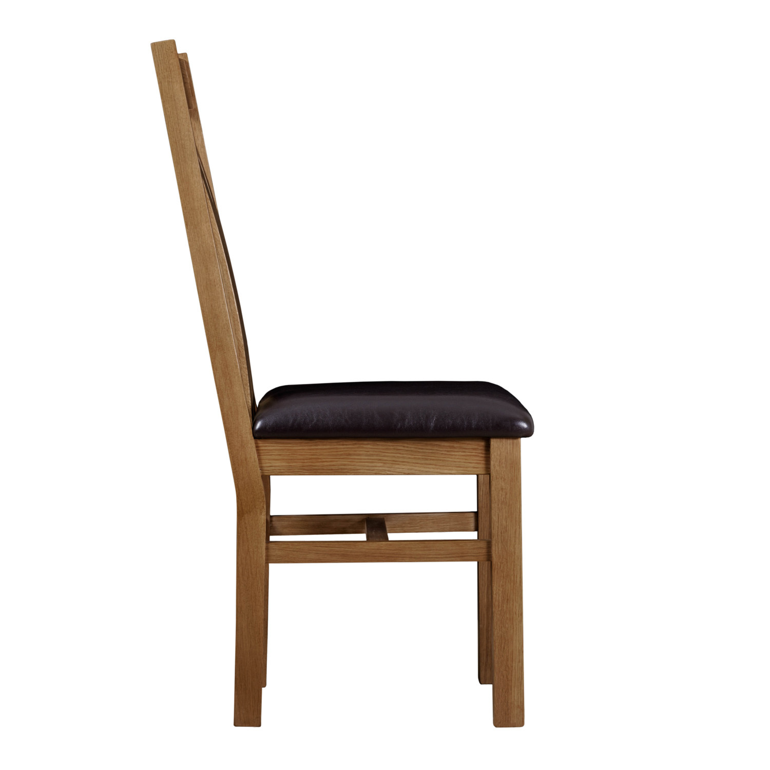Jonas & James Kinsale Set of 2 Oak Faux Leather Dining Chair Image 3