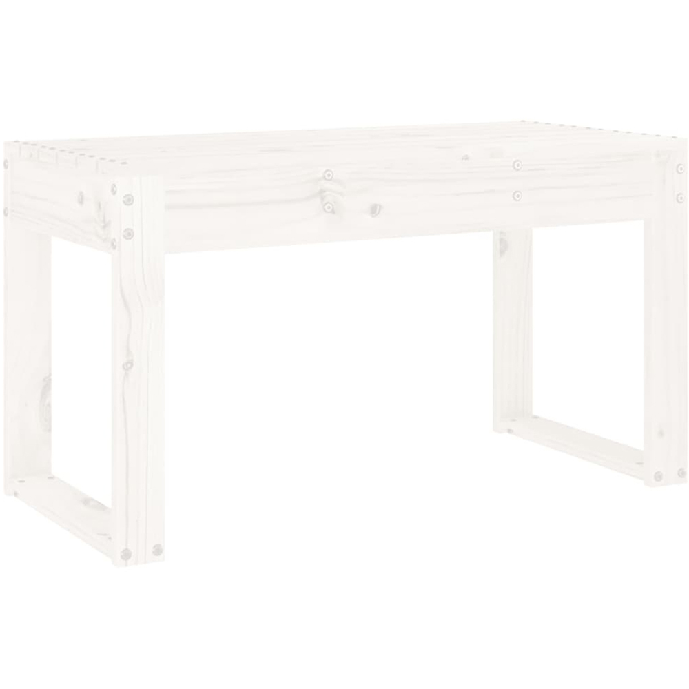vidaXL White Solid Pine Wood Slatted Garden Bench 80 x 38 x 45cm Image 2