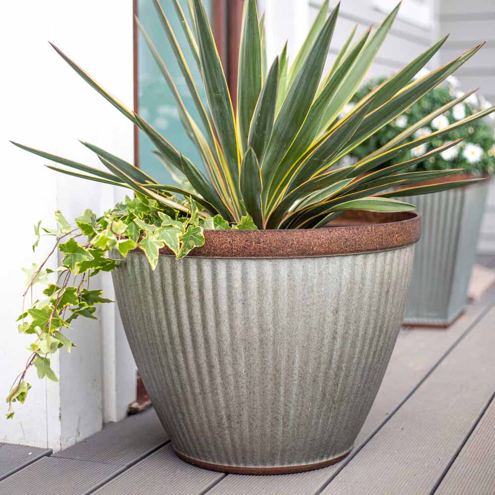 Plant Avenue Irondale Large Silver Cup Plant Pot 52cm Image 2
