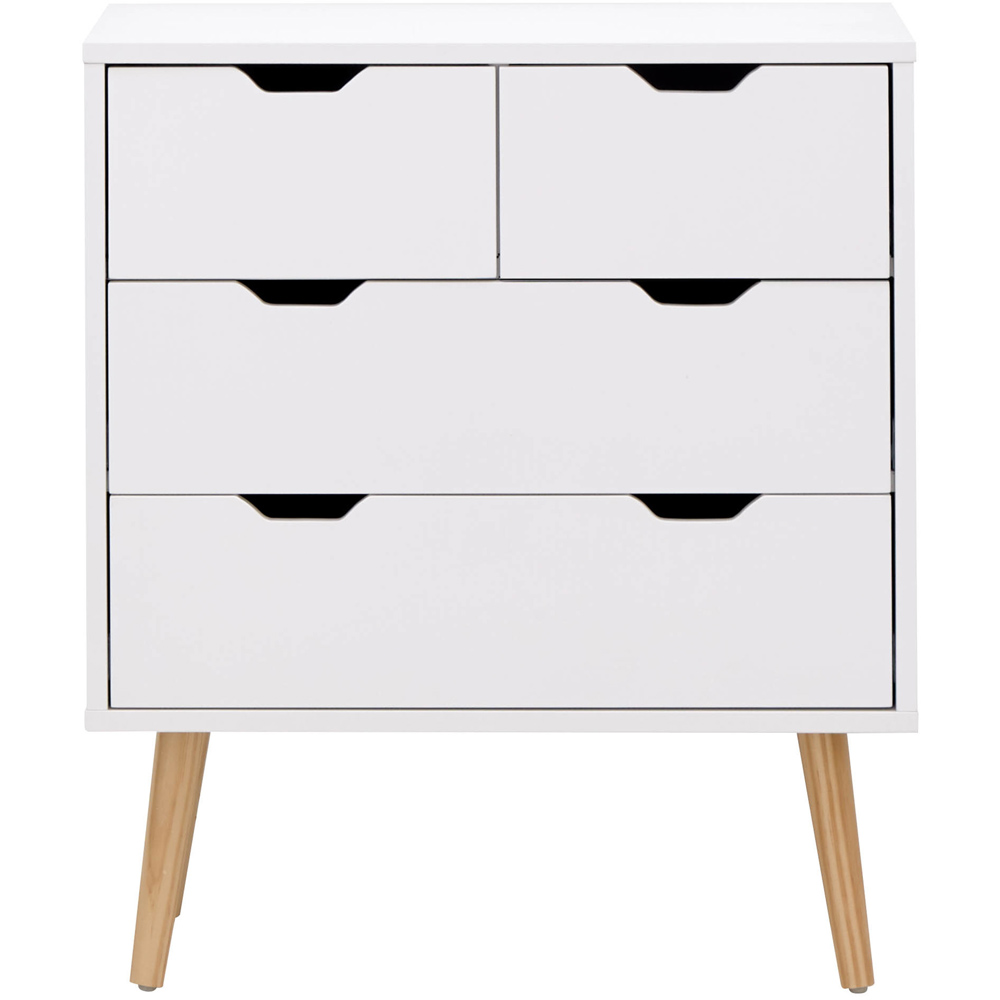 GFW Nyborg 4 Drawer White Chest of Drawers Image 2