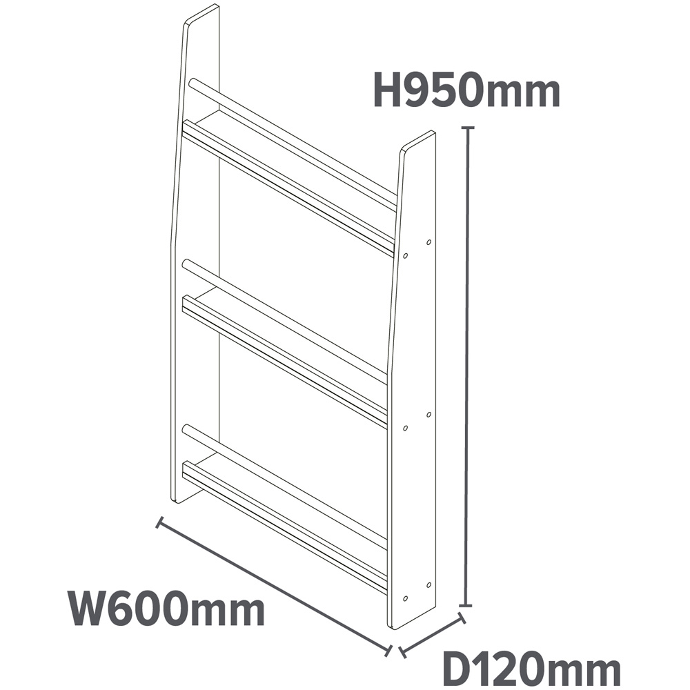 Liberty House Toys 3 Shelf White and Blue Kids Wall-Mounted Bookshelf Image 7