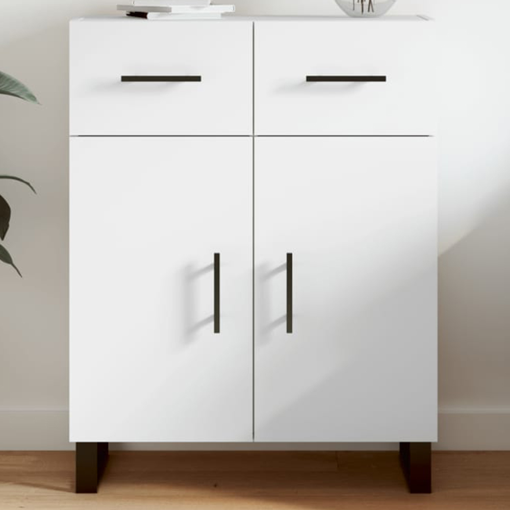 vidaXL 2 Door 2 Drawer White Sideboard Image 1