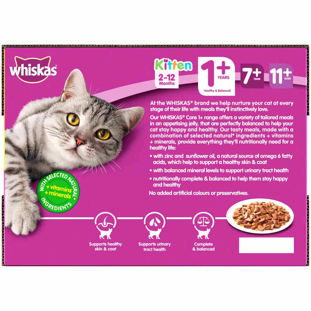 Whiskas Adult Wet Cat Food Pouches Poultry in Jelly 12 x 100g Image 5