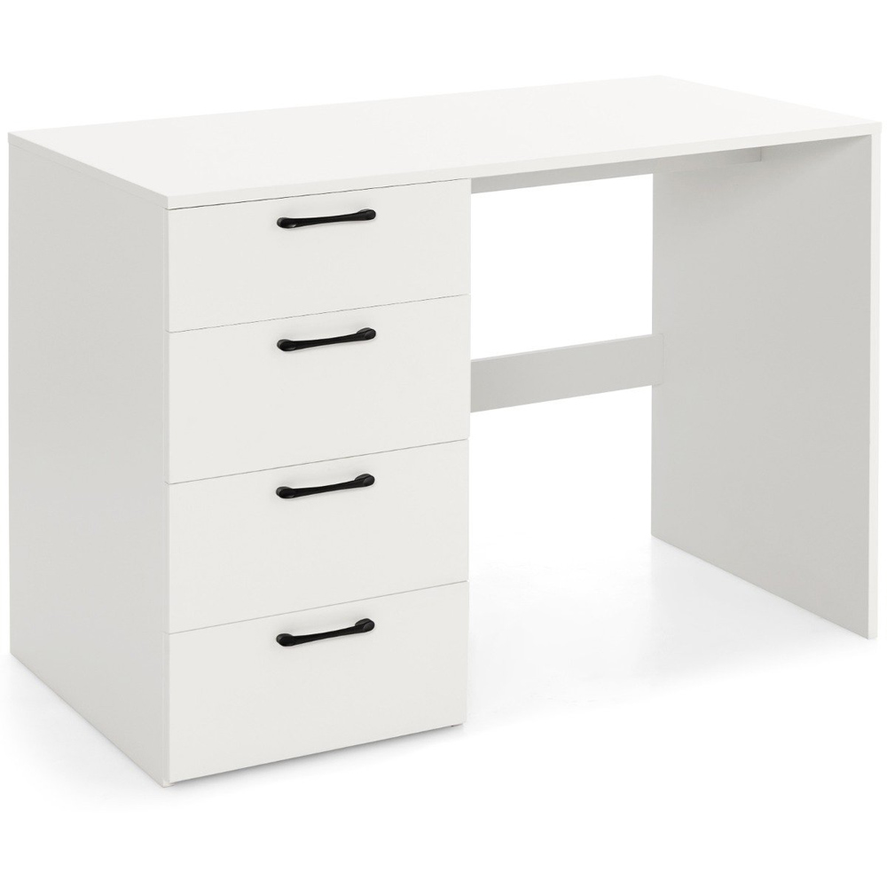 Costway 4 Drawer White Wooden Computer Desk Image 2