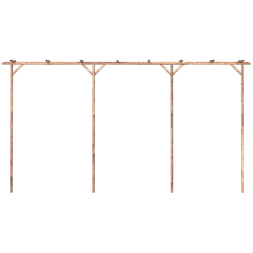 vidaXL 12.6 x 1.3ft Brown Bamboo Garden Pergola with Canopy Image 3