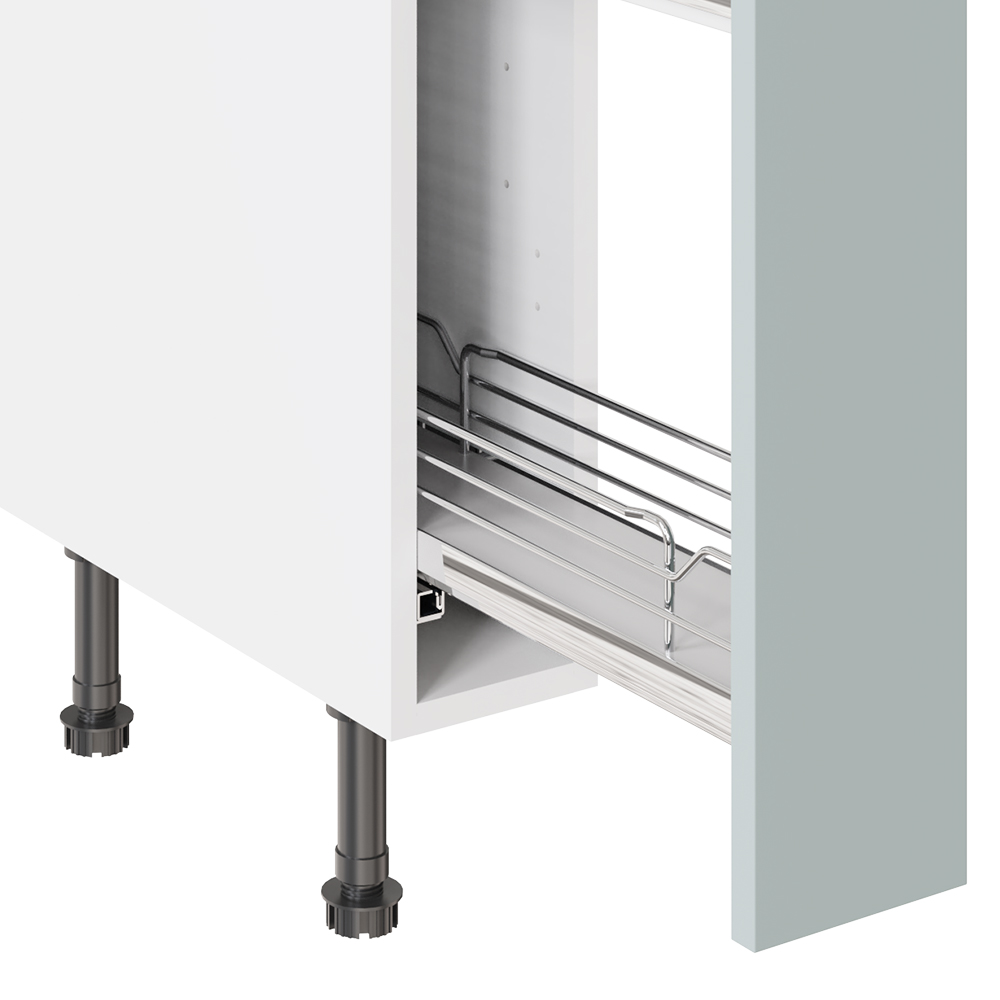 Kitchen Kit Slab Supermatt Aquamarine Base Kitchen Cabinet Pull Out Flatpack 150mm Image 3