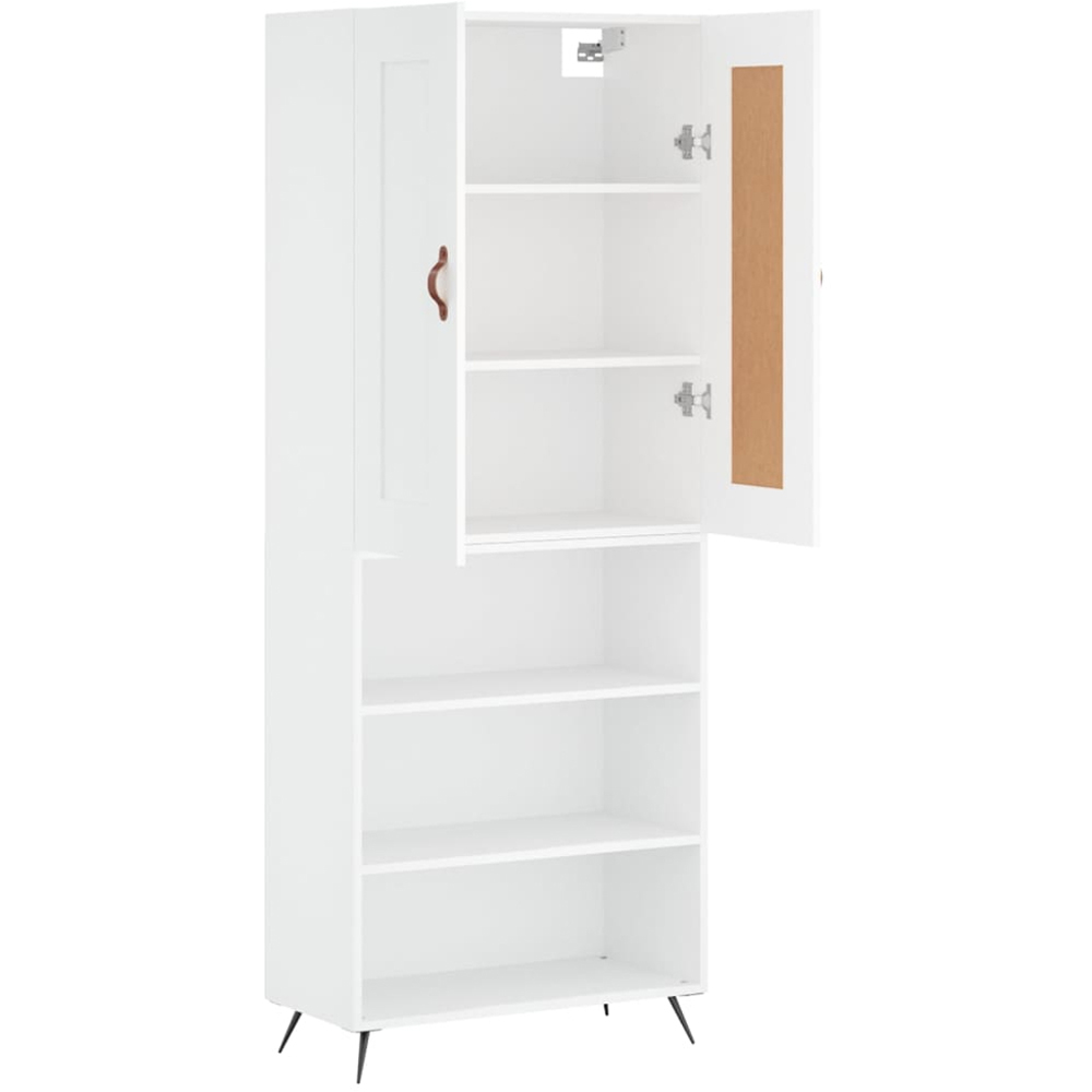 vidaXL 2 Door 3 Shelf White Highboard Image 4