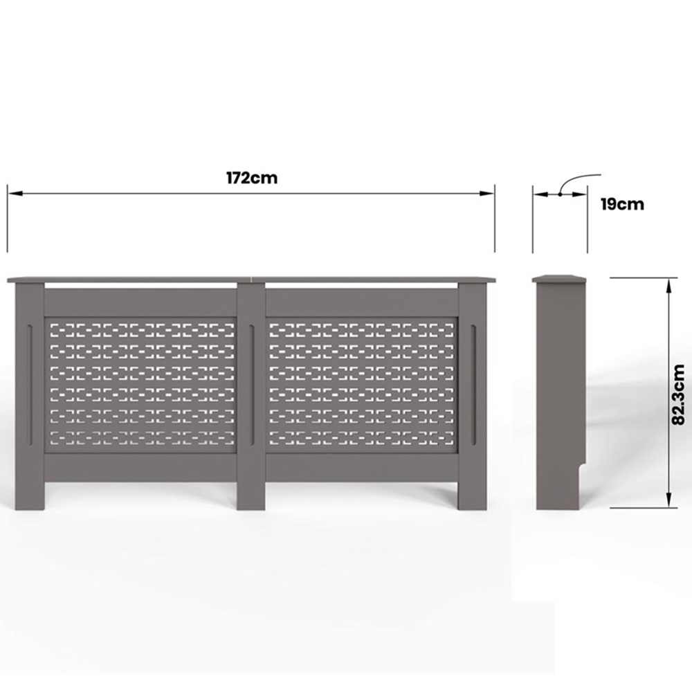 FWStyle Grey Geometric Pattern MDF Radiator Cover XL Image 6