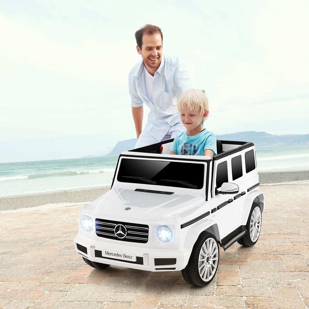 Costway Kids White Licensed Mercedes Benz Ride On Car with Remote Control 12V Image 2