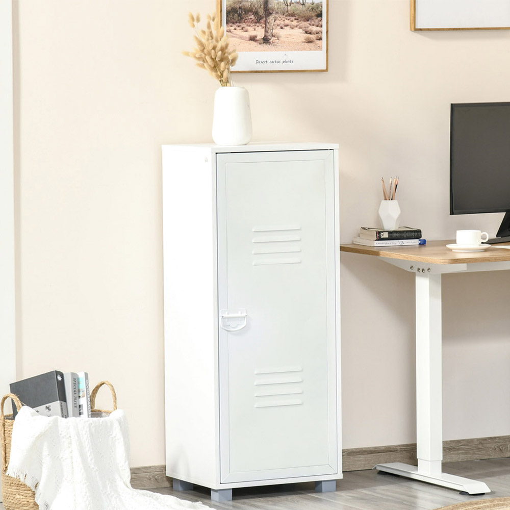 Vinsetto White 2-Tier Filing Cabinet Image 1