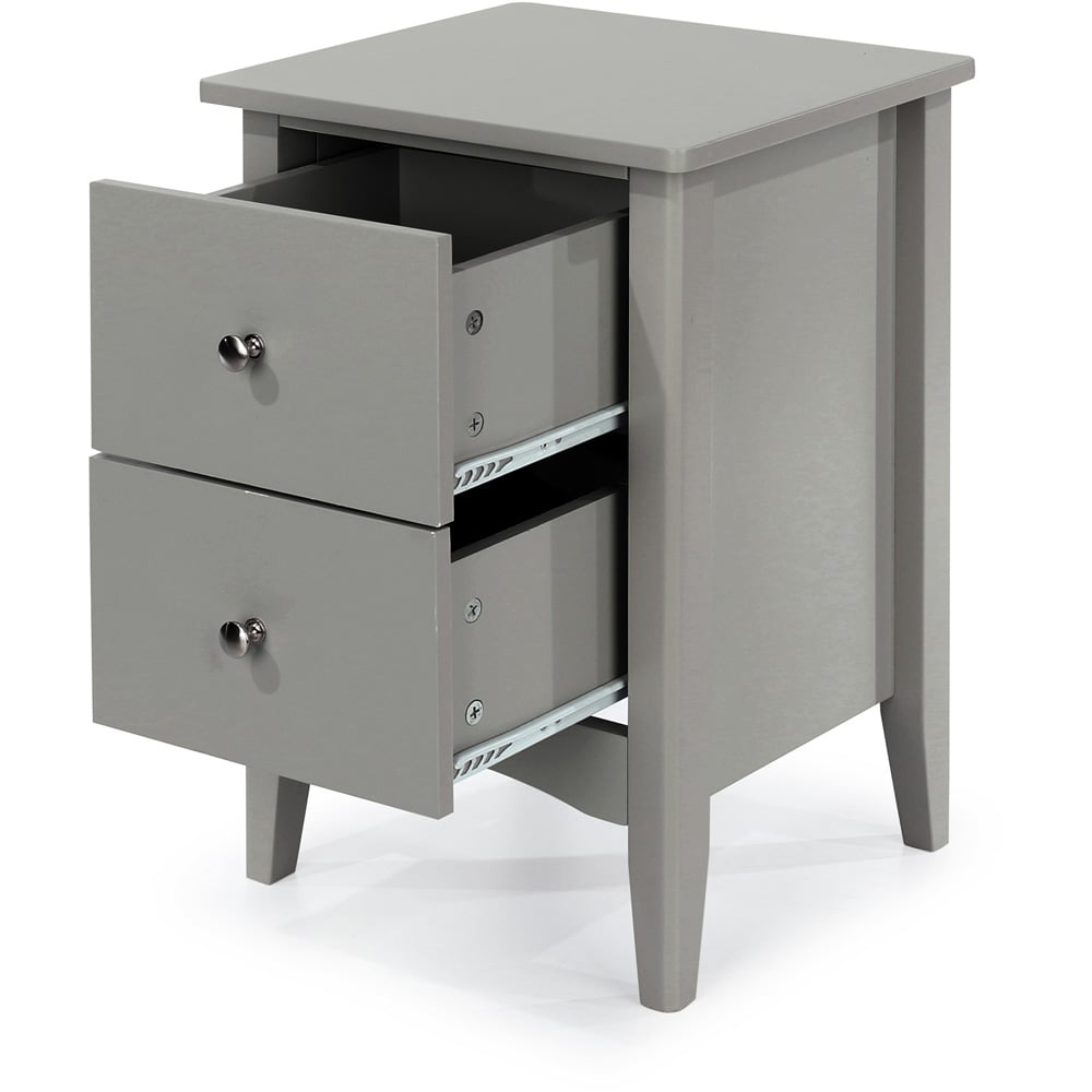 Como 2 Drawer Light Grey Bedside Table Image 4