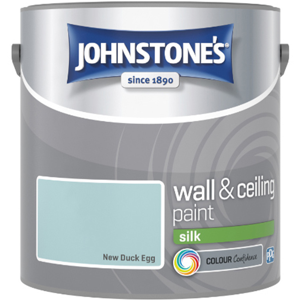 Johnstone's Walls & Ceilings New Duck Egg Silk Emulsion Paint 2.5L Image 2