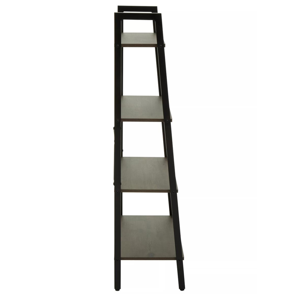 Premier Housewares Bradbury 4 Shelf Dark Oak Veneer Ladder Bookshelf Image 3