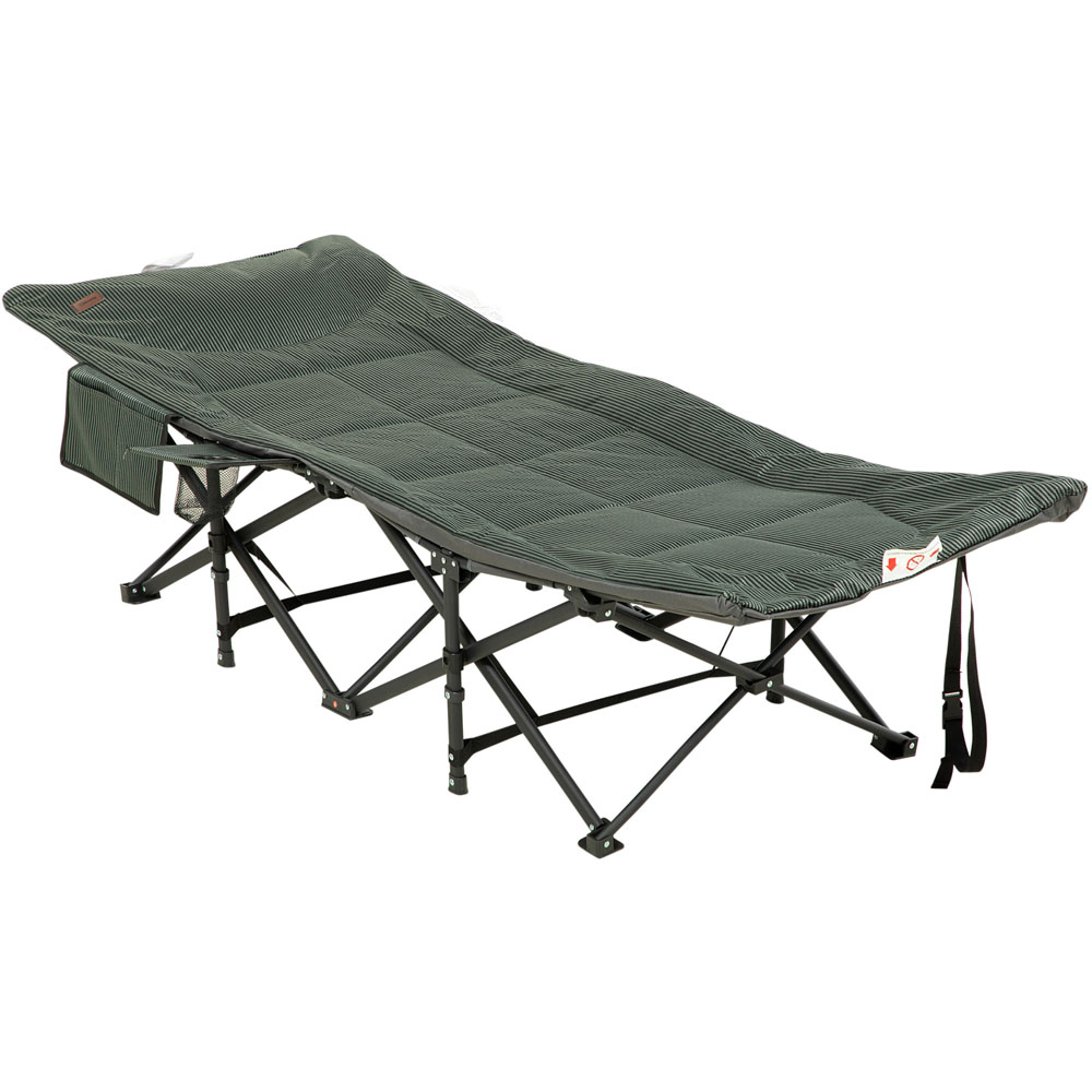 Outsunny Grey Foldable Camping Lounger Image 1