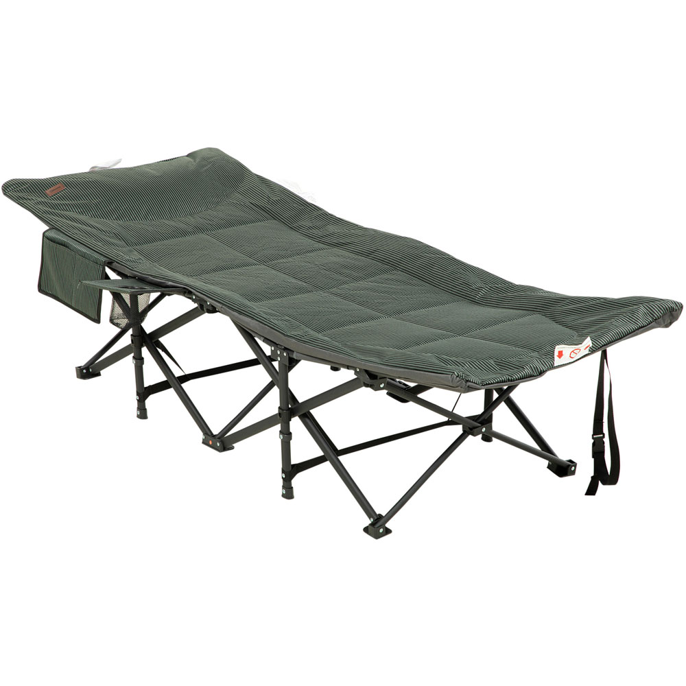 Outsunny Foldable Camping Lounger Grey Image 1