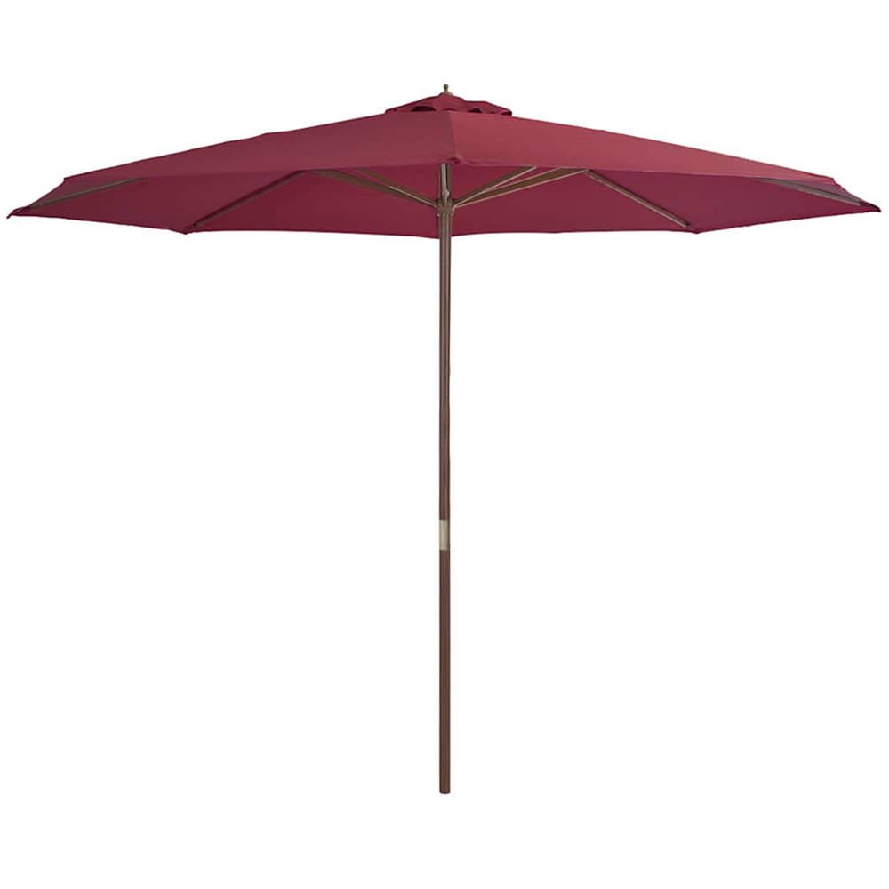 vidaXL Red Garden Parasol with Wooden Pole 3.5m Image 1