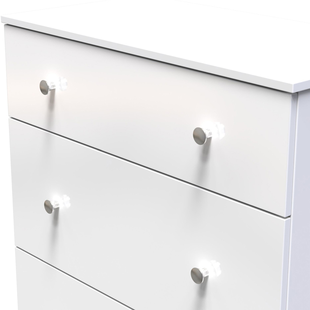 Crowndale Yarmouth Ready Assembled 3 Drawer Gloss White Deep Chest of Drawers Image 5