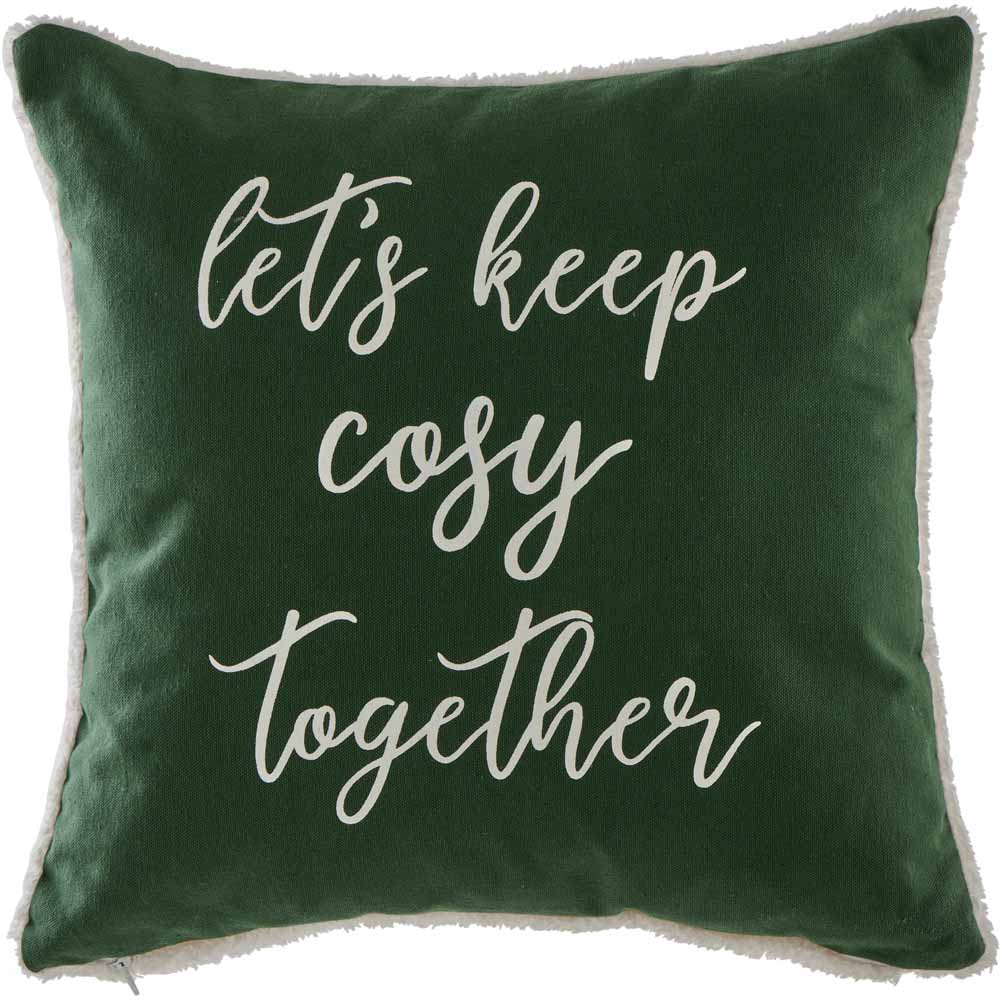 Wilko Let's Keep Cosy Cushion 43 x 43cm Image 1