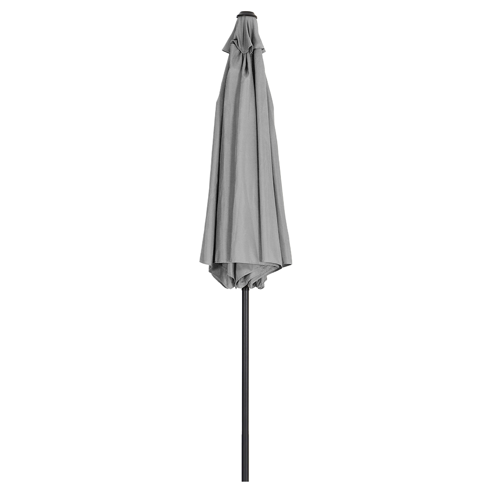 Living and Home Light Grey Round Crank Tilt Parasol with Rattan Effect Base 3m Image 5