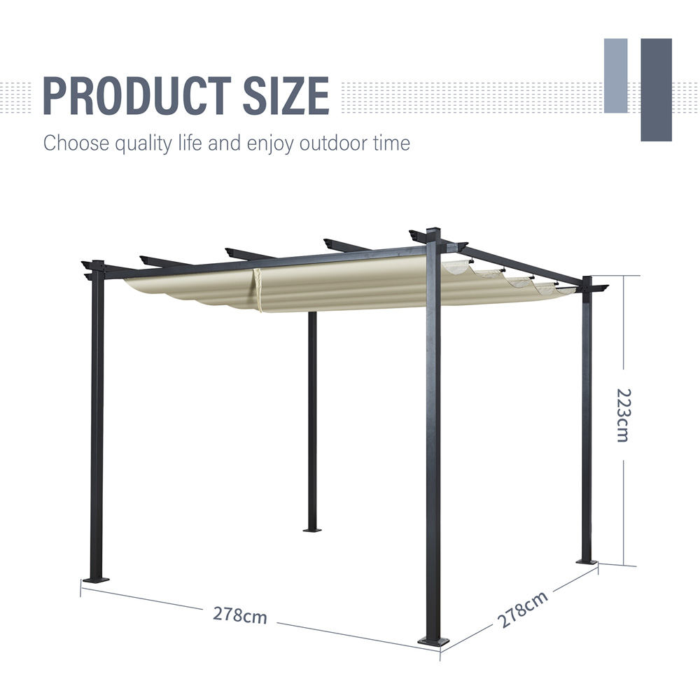 Oseasons Acorn 3 x 3m Creamy White Square Pergola Image 5