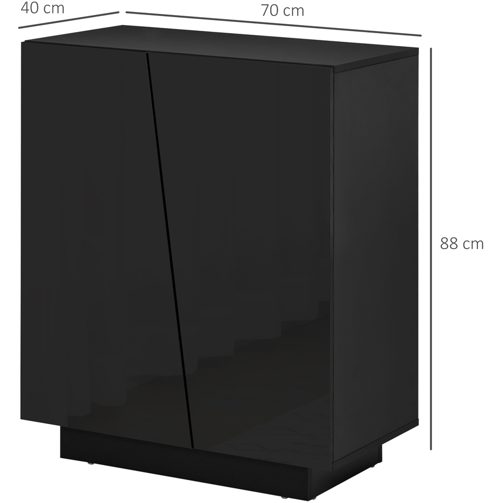 Portland Black 2 Door Freestanding Storage Cabinet Image 8