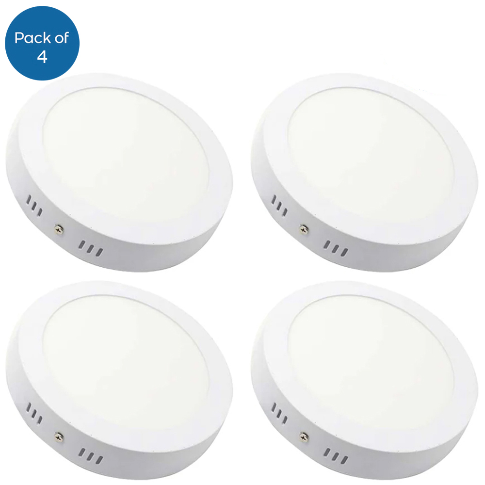 ENER-J 12W 6000K Surface Flush Mounted Round LED Mini Panel 175mm 4 Pack Image 1