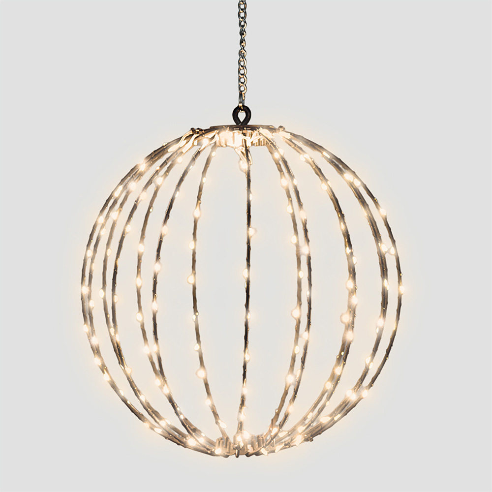 Xmas Haus LED Warm White Black Ball 30cm Image 2