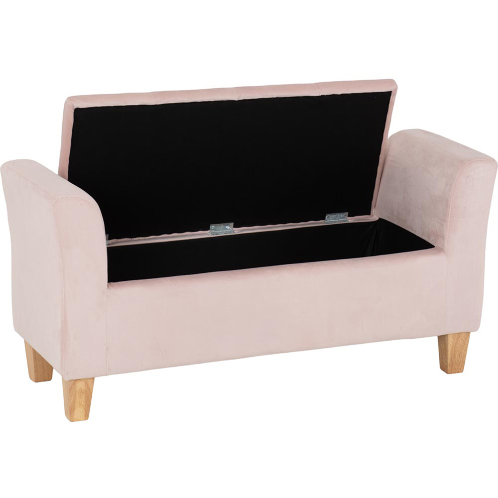 Seconique Amelia 2 Seater Pink Velvet Ottoman Bench Image 3