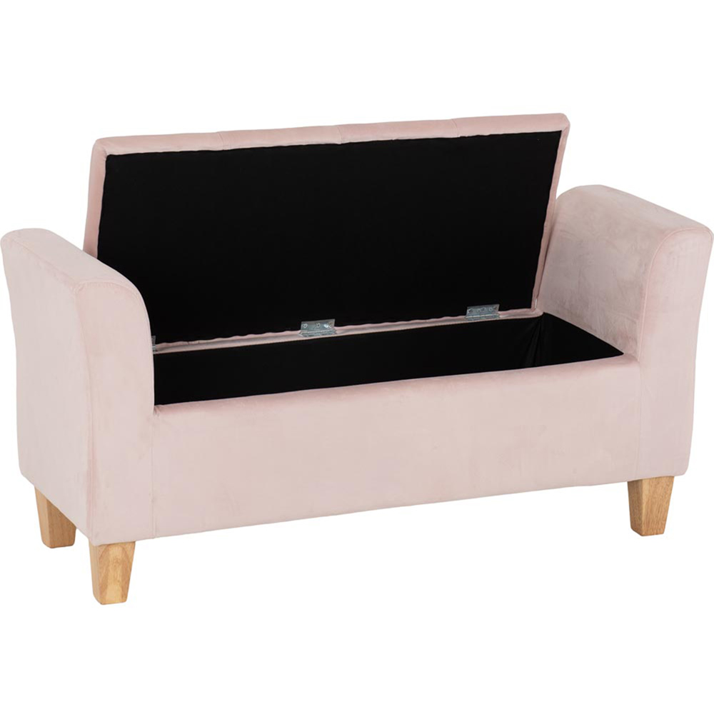 Seconique Amelia 2 Seater Pink Velvet Ottoman Bench