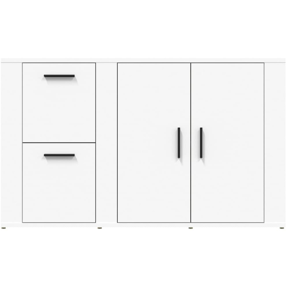 vidaXL 2 Door 2 Drawer White Sideboard Image 6