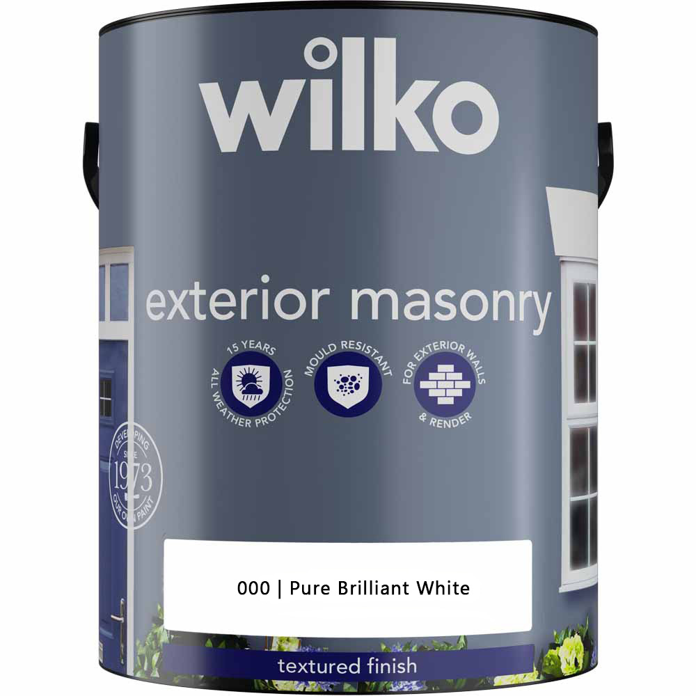 Wilko Pure Brilliant White Textured Masonry Paint 5L Image 2