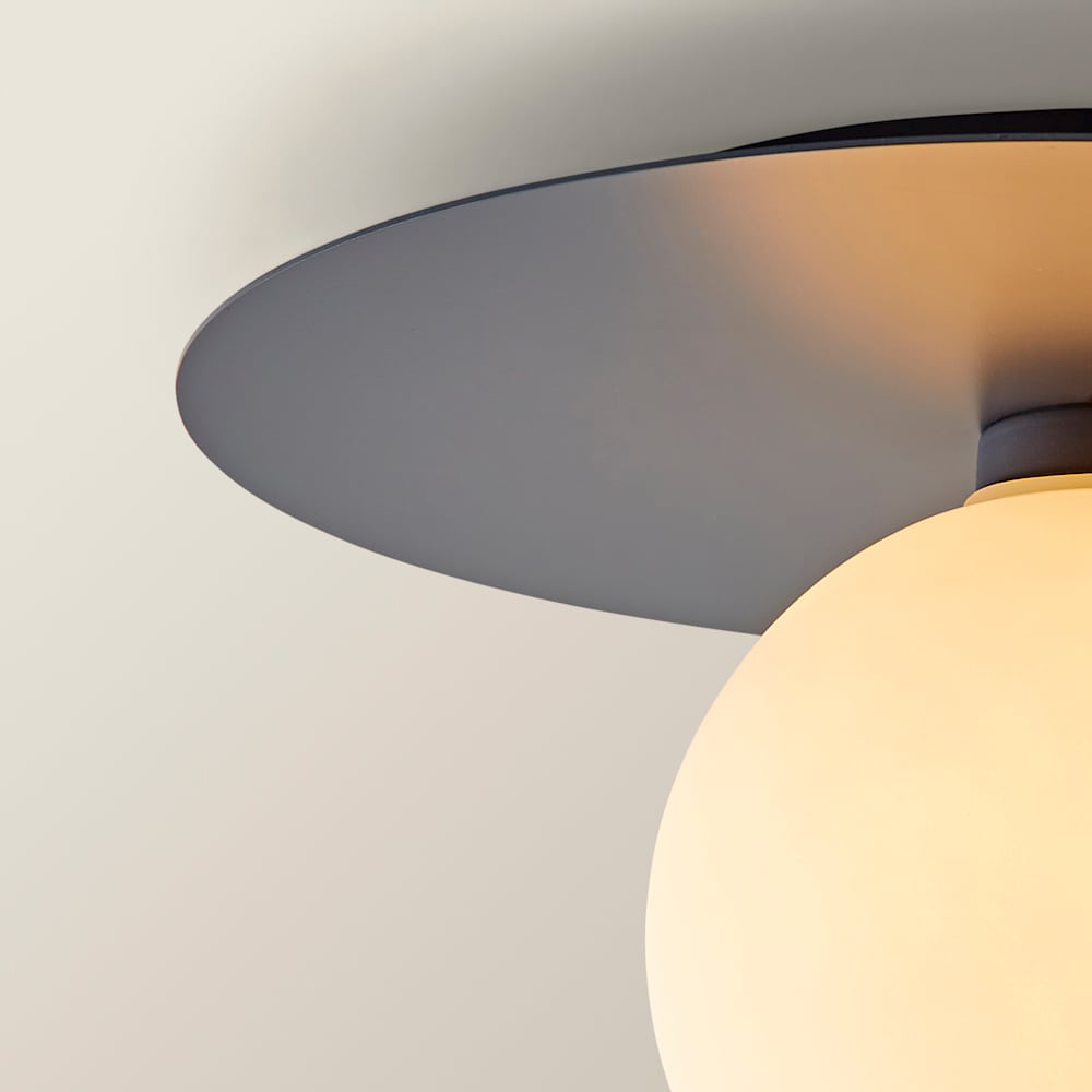 ValueLights Darla Navy Frosted Globe Bathroom Flush Ceiling Light and Bulb Image 5