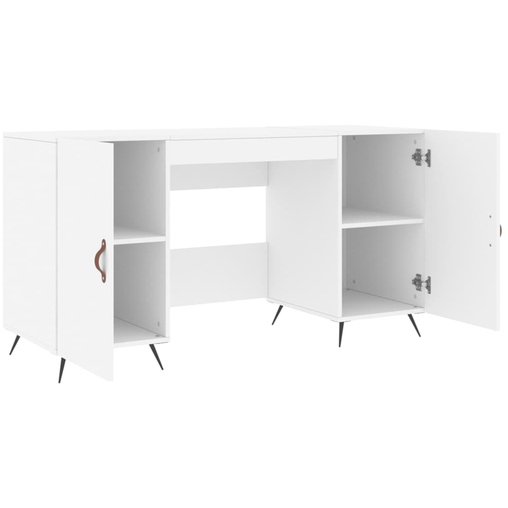 vidaXL 2 Door Computer Desk White Image 5