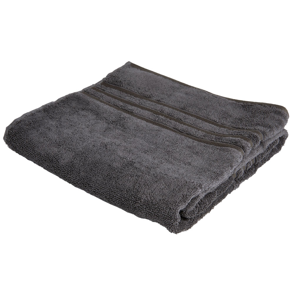 Wilko Best Charcoal Bath Towel Image 1