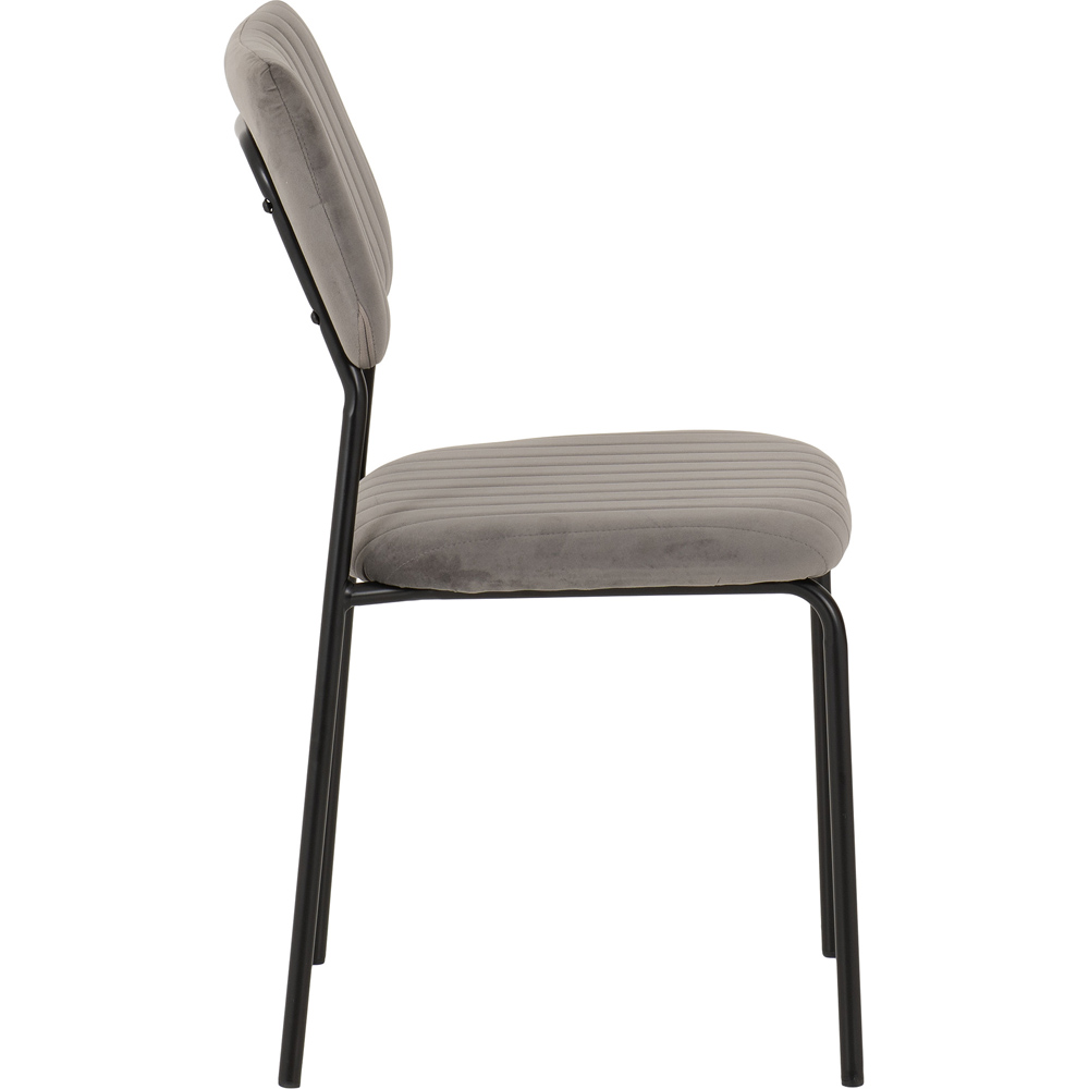 Seconique Sheldon Set of 4 Grey Velvet Fabric Dining Chair Image 5