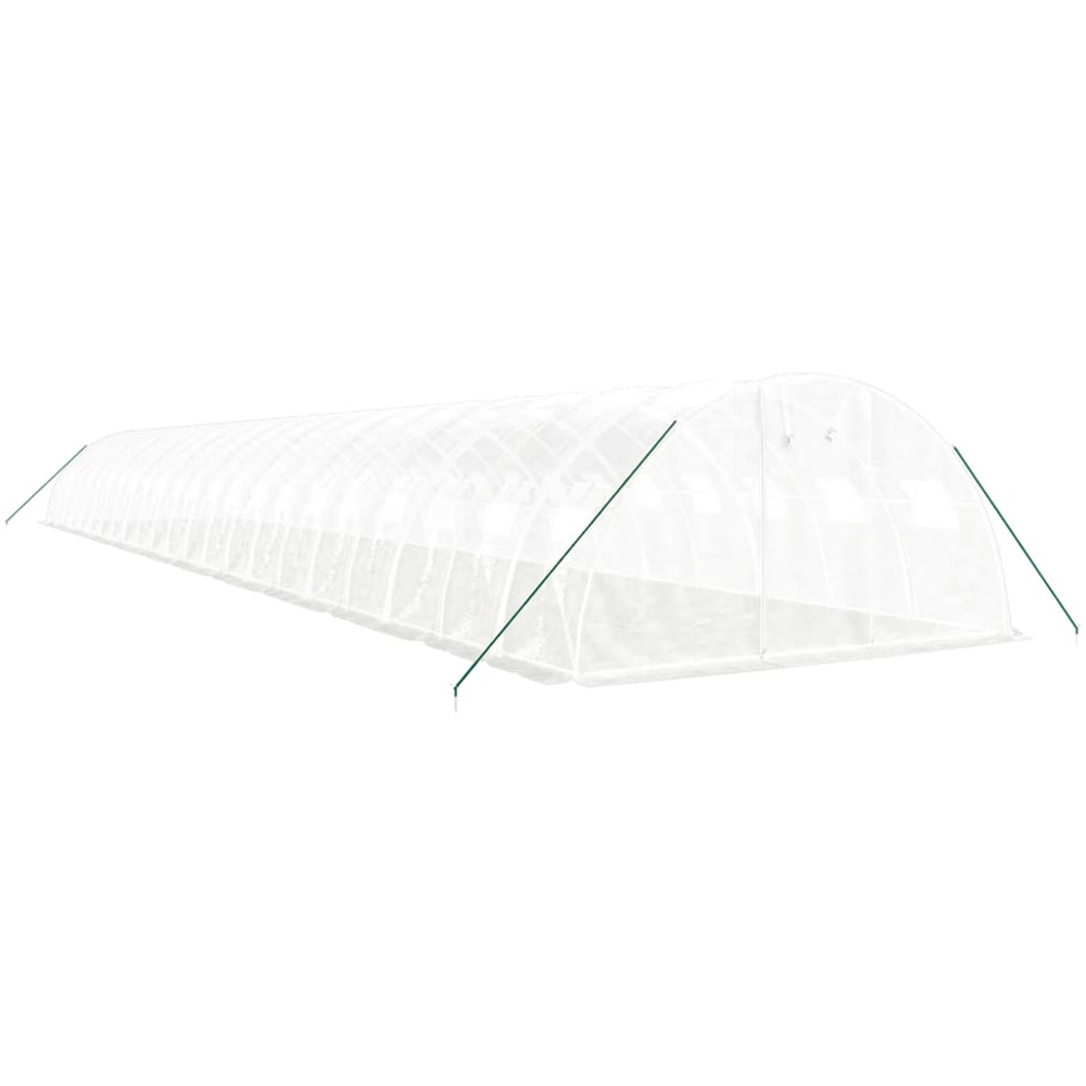 vidaXL White Polyethylene Galvanised Steel Frame 72.1 x 13.1ft Greenhouse Image 3